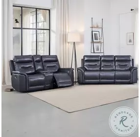 Boldera Grey Power Reclining Sofa with Power Headrest And Footrest