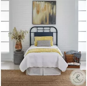 Vintage Series Distressed Navy Full Metal Headboard