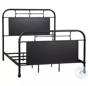 Heritage Series Distressed Black Full Metal Bed