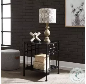 Heritage Series Distressed Black Open Nightstand