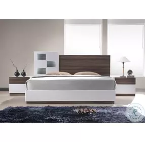 Sanremo Walnut Veneer And White Lacquer A King Platform Bed