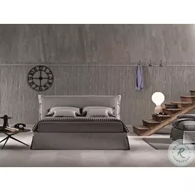 Giselle Grey Queen Upholstered Platform Storage Bed