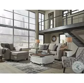 Wystfield White and Brown Cocktail Table with Storage