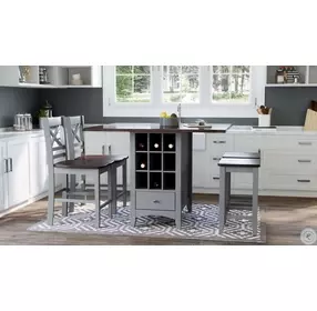 Asbury Park Grey Drop Leaf Counter Height Dining Table