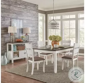 Riverview Bay Textured White And Carbon Gray Slat Back Upholstered Side Chair Set of 2