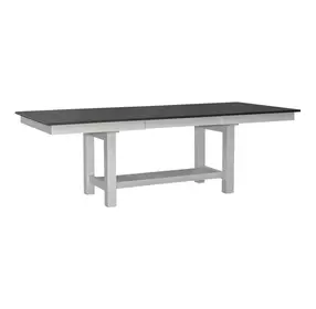 Brook Bay Textured White and Carbon Gray 6 Piece Extendable Dining Set