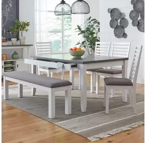 Brook Bay Carbon Gray Upholstered 60" Counter Height Bench