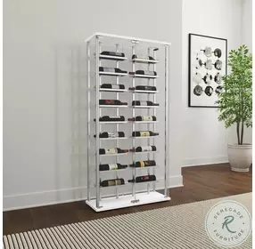 Montara Chrome Wine Storage LED Curio Cabinet