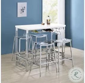 Norcrest White High Gloss and Acrylic Bar Table