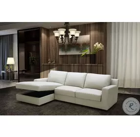 Lauren Light Grey Premium Leather LAF Sectional