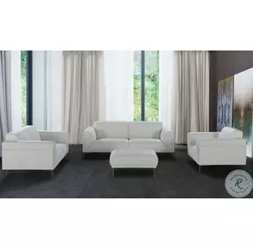 Davos White Leather Chair
