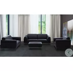 Knight Black Leather Chair