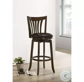 Lambert Dark Brown Upholstered Swivel Bar Stool