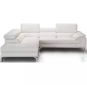 Nila White Italian Leather LAF Sectional