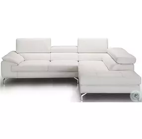 Nila White Italian Leather RAF Sectional