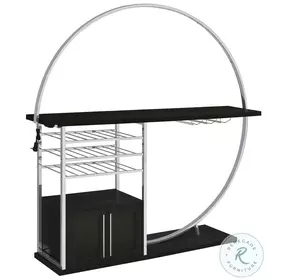Risley Dark Charcoal 2 Door Circular LED Home Bar