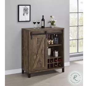 182852 Rustic Oak Bar Cabinet
