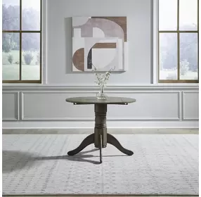 Bayview Sandstone 36" Extendable Round Drop Leaf Dining Table