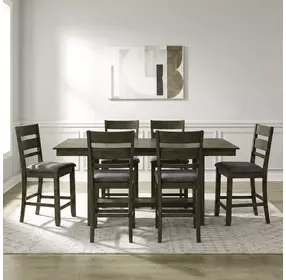 Bayview Sandstone and Gray 7 Piece Extendable Gathering Dining Set