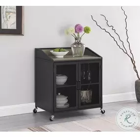Arlette Grey Wash And Sandy Black Wine Cabinet