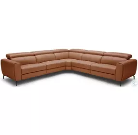 Lorenzo Caramel Italian Leather Reclining Sectional