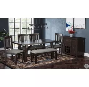 American Rustics Dark Brown Slat Back Side Chair Set of 2