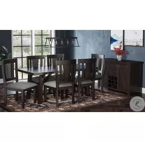 American Rustics Dark Brown Server with Wine Rack