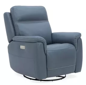 Sawyer Marine Leather Swivel Glider Recliner with Power Headrest & Lumbar