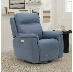Sawyer Marine Leather Swivel Glider Recliner with Power Headrest & Lumbar
