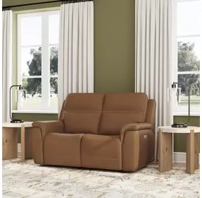 Sawyer Harvest Leather 64" Zero Gravity Power Reclining Loveseat with Power Lumbar and USB Charging
