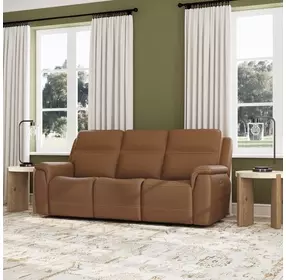 Sawyer Harvest Leather 87" Zero Gravity Power Reclining Sofa with Power Lumbar and USB Charging