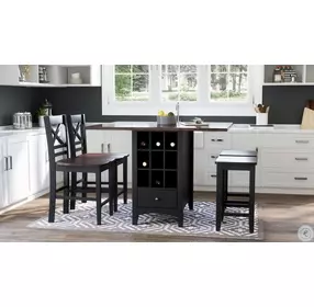 Asbury Park Black Cross Back Counter Height Stool Set of 2