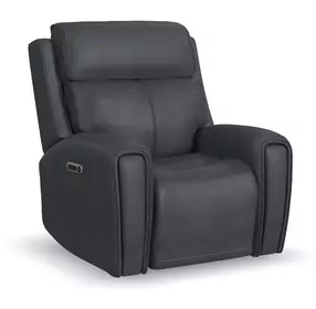 Warren Gray Leather Zero Gravity Power Recliner with Power Lumbar and USB Charging