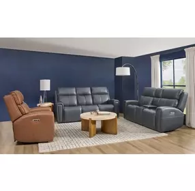 Warren Brown Leather Zero Gravity Power Recliner with Power Lumbar and USB Charging