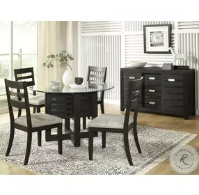 Altamonte Dark Charcoal Round Glass Top Dining Table