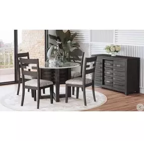 Altamonte Brushed Grey Ladder Back Side Chair Set of 2