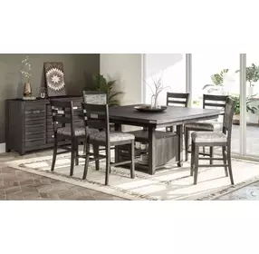 Altamonte Brushed Grey Adjustable Height Extendable Square Dining Table