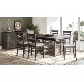 Altamonte Brushed Grey Adjustable Height Extendable Rectangular Storage Dining Table