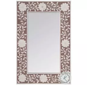 Vivienne Beige And Rose Pink Bone Wall Mirror