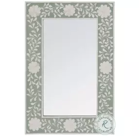Vivienne White And Green Bone Wall Mirror