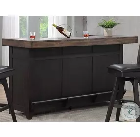 Ashford Black And Rustic 78" Bar Set