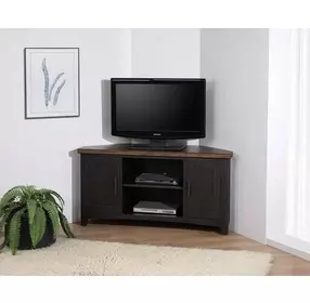 Ashford Black and Brown 1 Shelf 50" Corner TV Cart