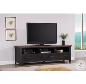 Ashford Black And Rustic Walnut 72" TV Stand