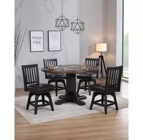 Ashford Black Swivel Upholstered Game Chair Set of 2