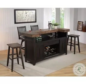 Ashford Black And Rustic Walnut 30" Saddle Bar Stool Set Of 2