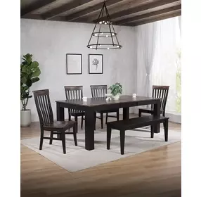 Ashford Black and Rustic Walnut Side Chair