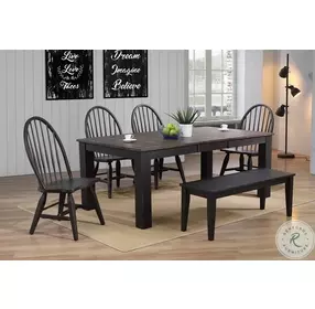 Ashford Black And Rustic Walnut Butterfly Leg Extendable Dining Table