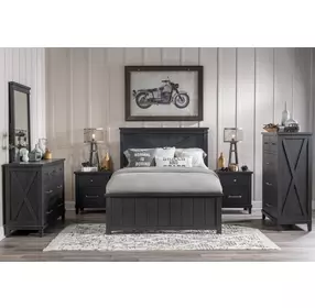 Flatiron Midnight 2 Drawer Nightstand with USB Charging