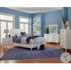 Tranquility White Full Panel Bed