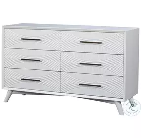 Tranquility White 6 Drawer Dresser